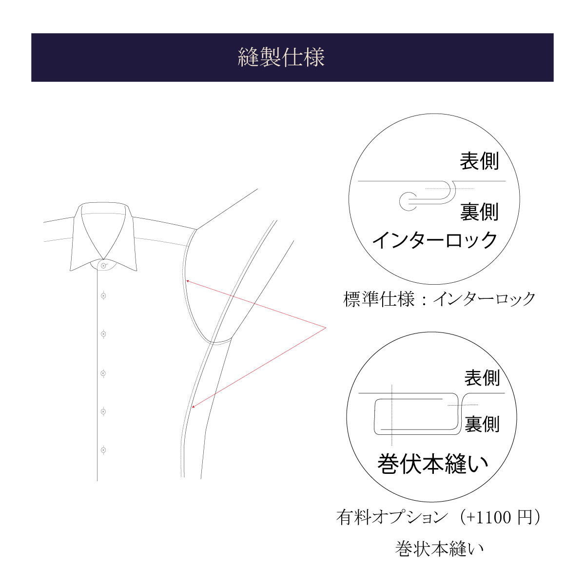 【受注生産】ビジネスシャツ 長袖 （首回り51cm以上） / KANKO Harajuku Select × FLEX ORDER