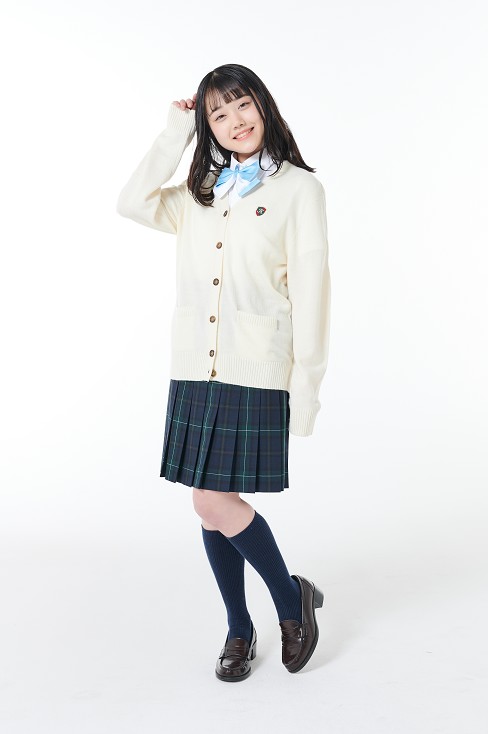 ネイビーのチェックプリーツスカート（48cm丈）は制服通販の