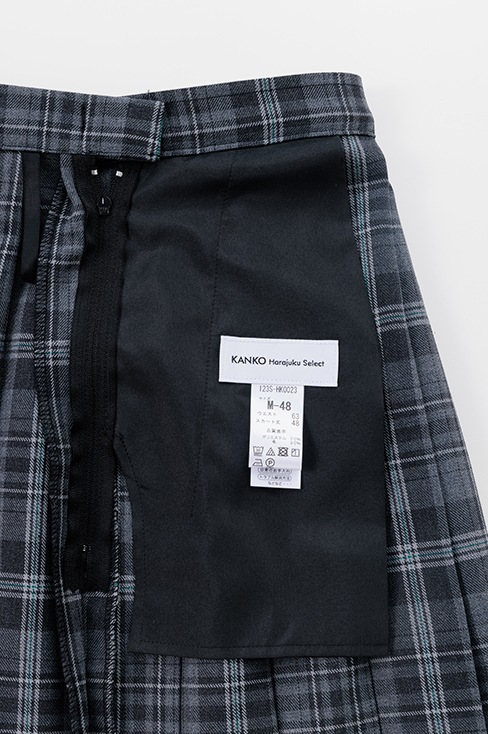 【丈長め】 チェックプリーツスカート （58cm丈） / KANKO Harajuku Select