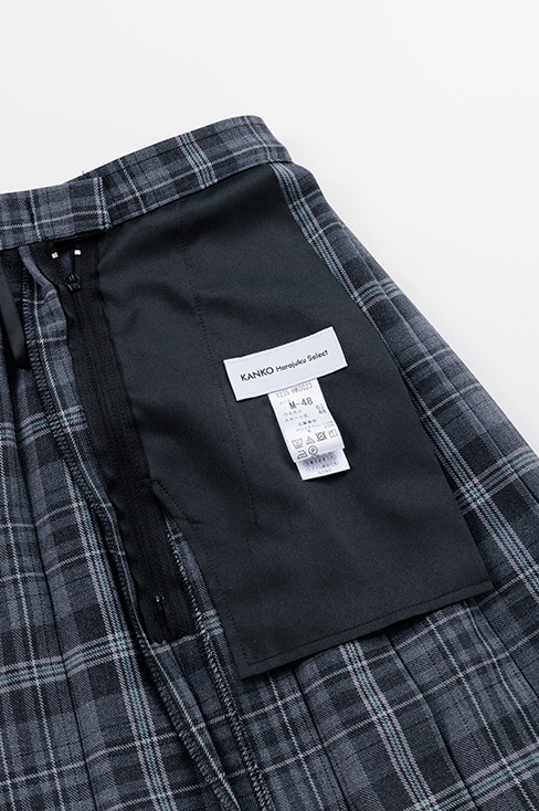 【丈長め】 チェックプリーツスカート （58cm丈） / KANKO Harajuku Select