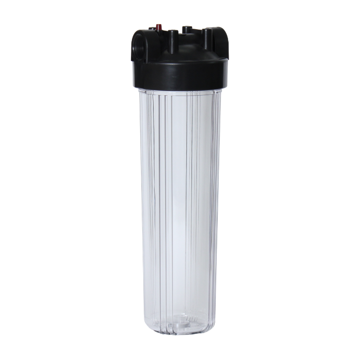 【在庫限りスポット入荷品】BIGカートリッジハウジング 透明/500L/エアー抜き付き