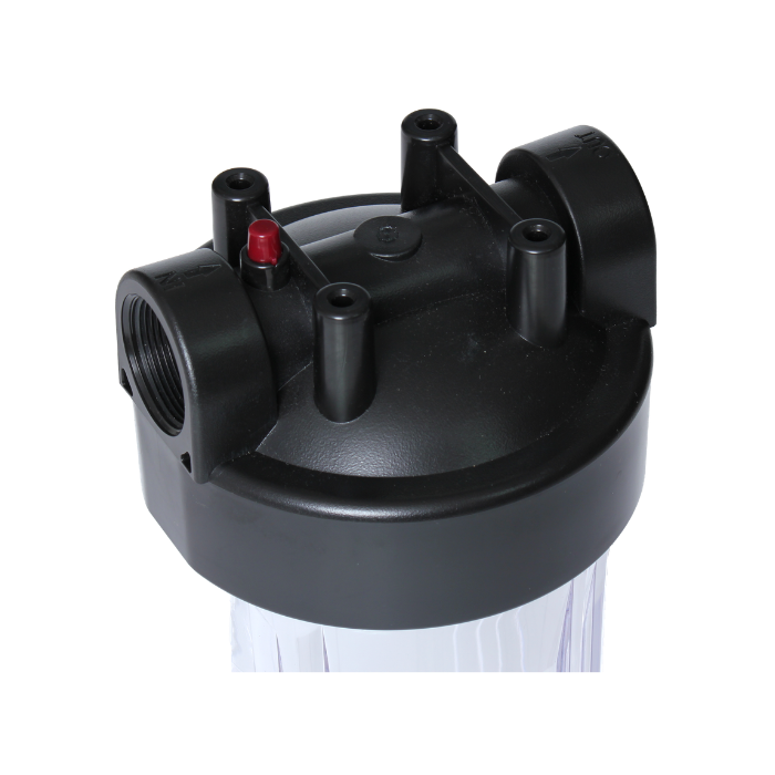 【在庫限りスポット入荷品】BIGカートリッジハウジング 透明/250L/エアー抜き付き