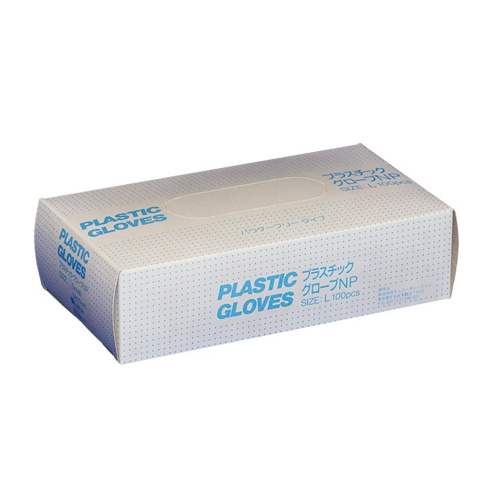 プラスチックグローブ パウダーフリータイプ 100枚入