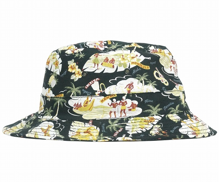 ����̵����NEW YORK HAT���˥塼�衼���ϥåȡ�3112 Hawaiian Bucket���ϥ磻���󡡥Х��åȡ��֥�å�