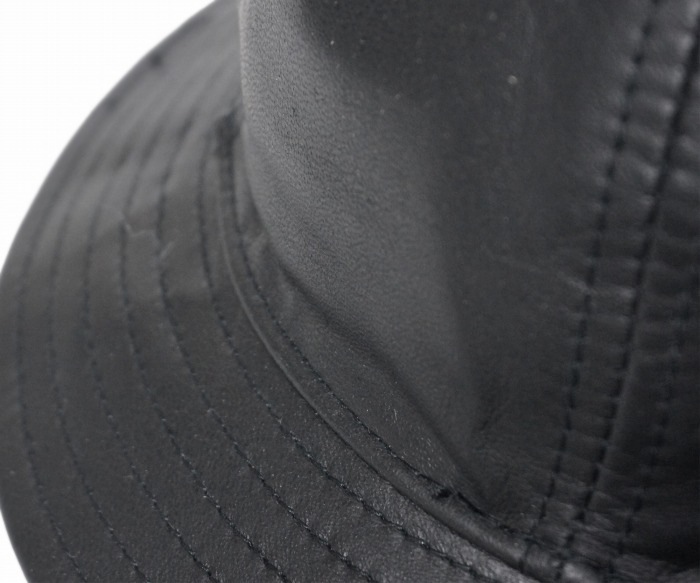 未使用★ニューヨークハット レザー ハット 黒 キャップ USA製 アメリカ製 NEW YORK HAT ニューヨークハット レザーハット 帽子 メンズ