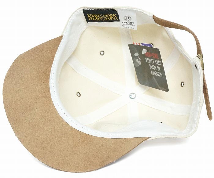 NEW YORK HAT���˥塼�衼���ϥåȡ�6246 Canvas Raw Edge Leather Baseball�������Х����������å����쥶�����١����ܡ��롡�ʥ�����
