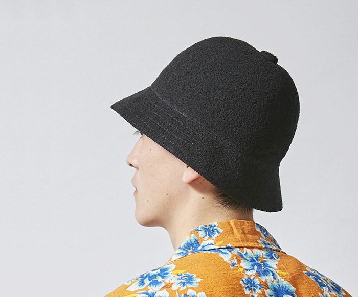 KANGOL バケットハット ブラック L 試着のみ MoMA Kangol バケットハット ブラック L(L)：ファッション