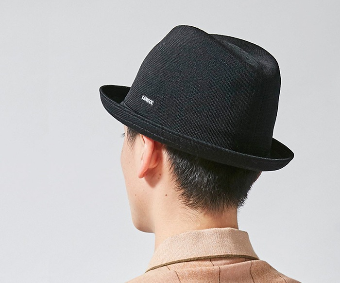 セール！早い者勝ち！KAKOI 中折れハット　ブラック×ブラウン BIGALLI（ビガリ） 中折れハット レザーハット 本革 帽子 ブランド