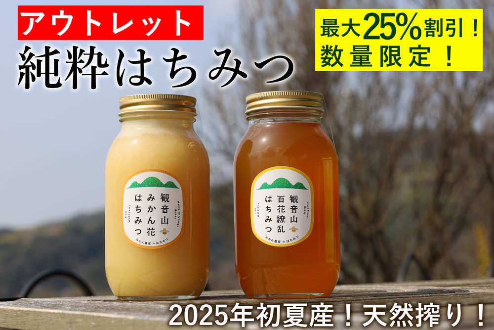 観音山はちみつアウトレット送料無料！（数量限定）最大２５％割引！お一人様２個まで！