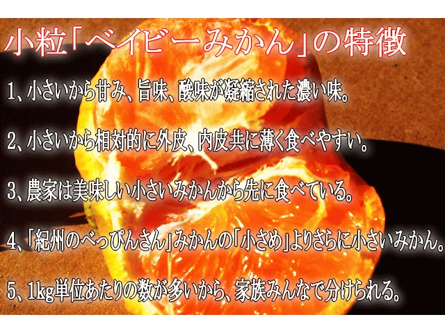 2番人気!濃厚小粒ベイビーみかん AB混合(送料無料!)和歌山県産農家直送! 1kg~10kg