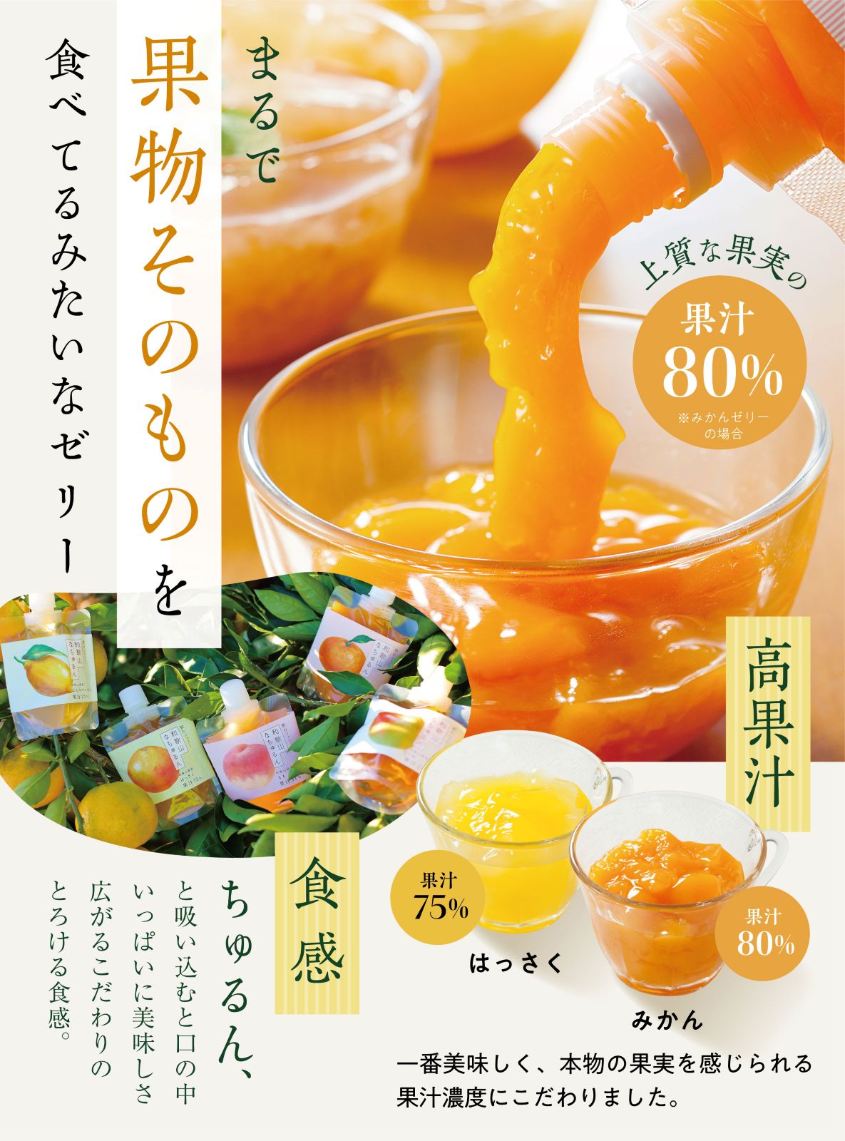 【フルーツギフト】飲むジェリー「和歌山なちゅるん」みかん・はっさく・蜂蜜レモン・桃・梅・ゆず蜂蜜