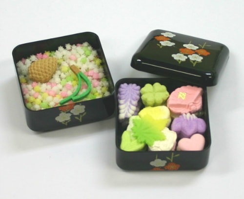 婚礼用・重箱（金平糖と季節の干菓子）・黒