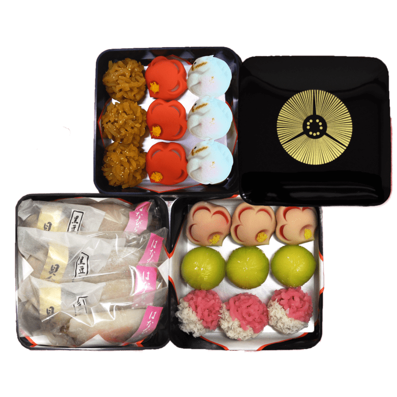 26冬-雪梅花　おせち菓子・三段重