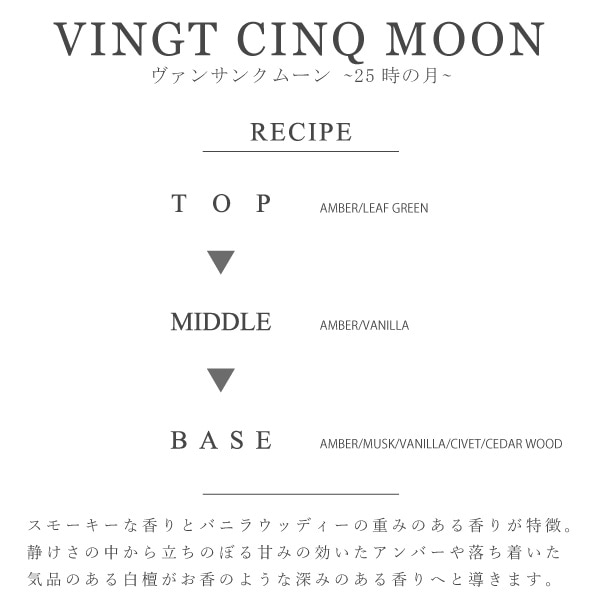 ヴァンサンクムーン -25時の月- お香の香り FINCA香水 | THE