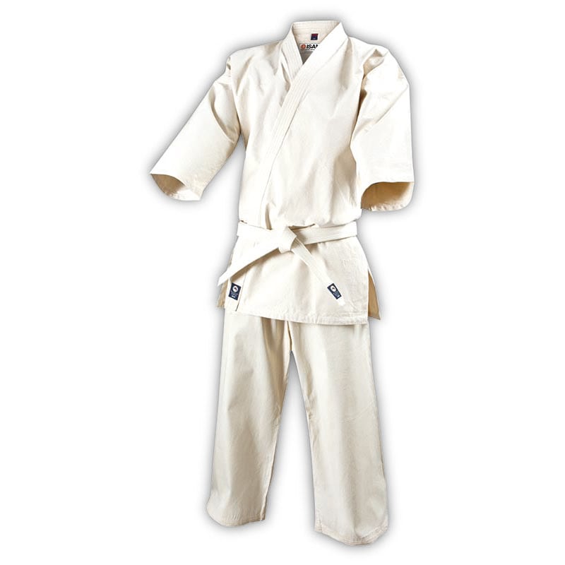 【納期：刺繍あり3ケ月から】入門用未晒フルコンタクト空手衣(上下帯付き)