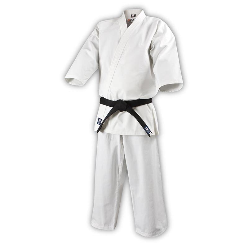 【納期：刺繍あり4ケ月から】極上フルコンタクト晒空手衣(上下セット)　(K-480)