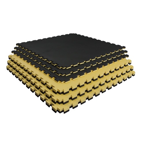 リバーシブル ジョイントマット 4.0cm厚 ブラック×イエロー 7枚セット リバーシブル ジョイントマット 4.0cm厚 ブラック×イエロー 7枚セット