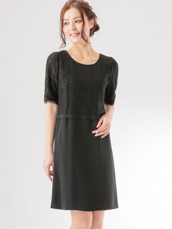 フレンチキス×レースストレートワンピ