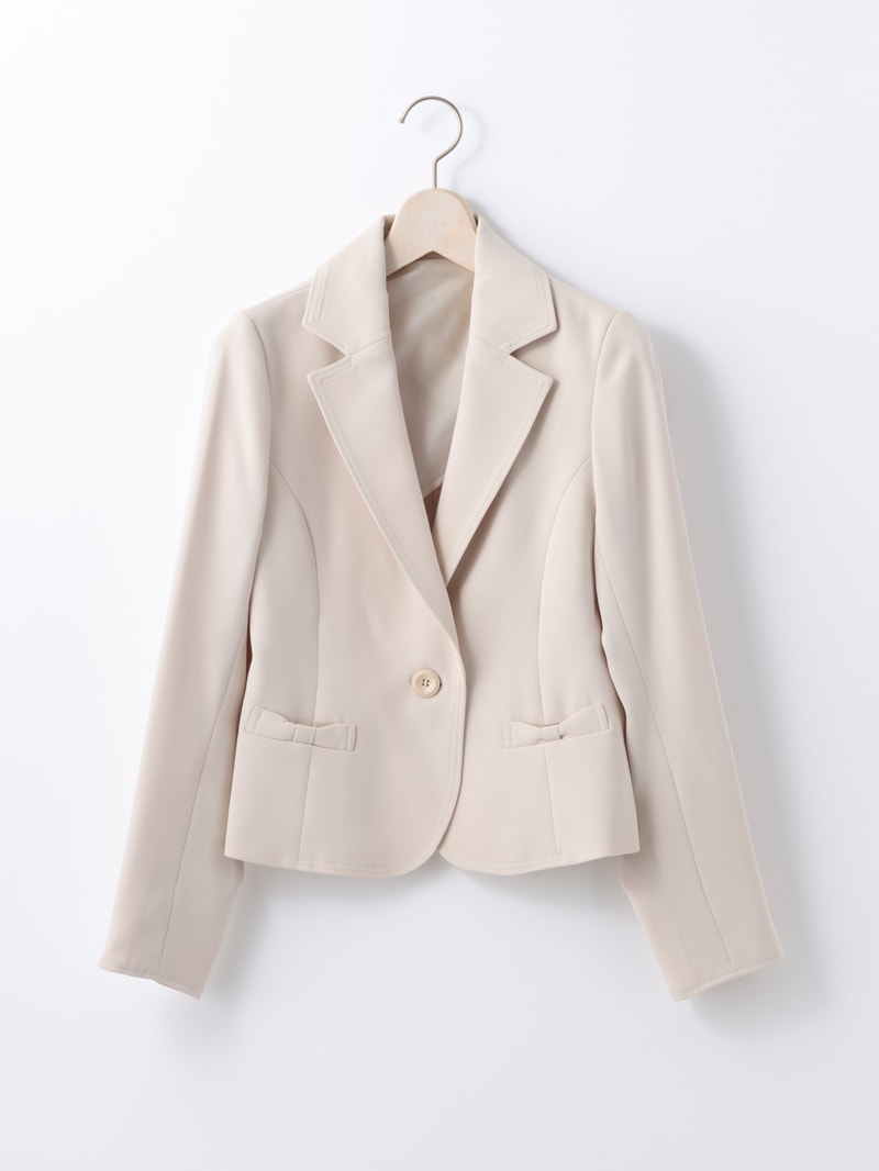KarL Park Lane☆ベージュ テーラードジャケット 7号 梳毛調合繊カラーレスジャケット｜KarLParkLane Style ONLINE SHOP