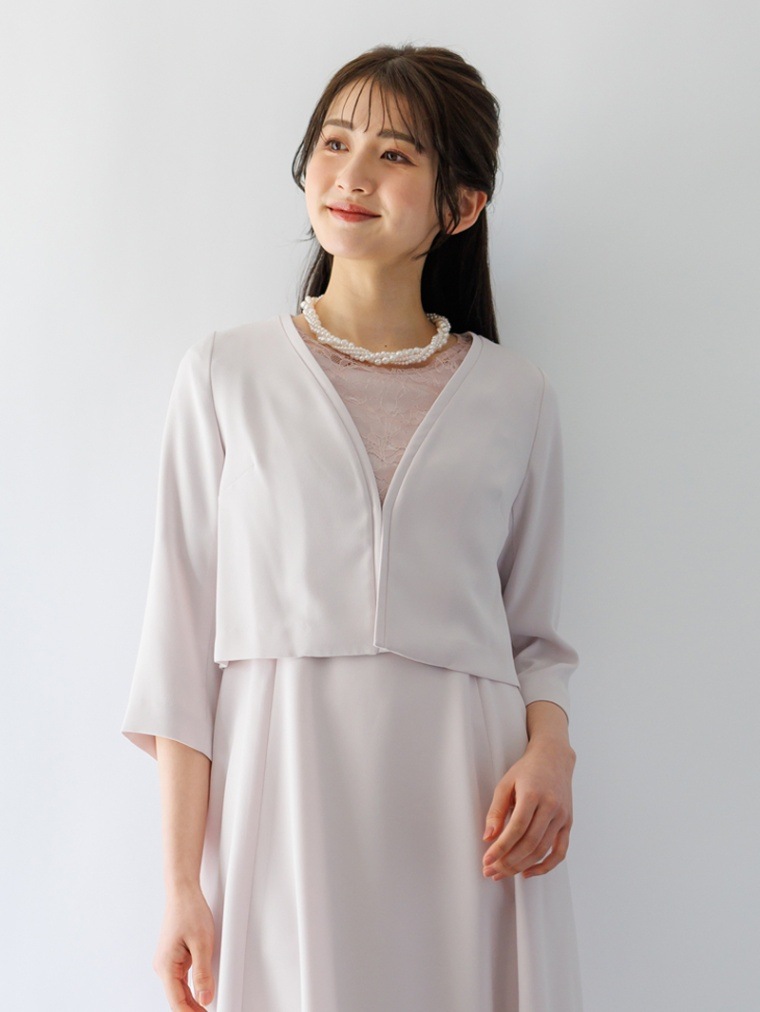 ビジュー ボレロ 結婚式 おしゃれ エレガント 人気 ルック サテンジョーゼットボレロ|KarLParkLane Style ONLINE SHOP