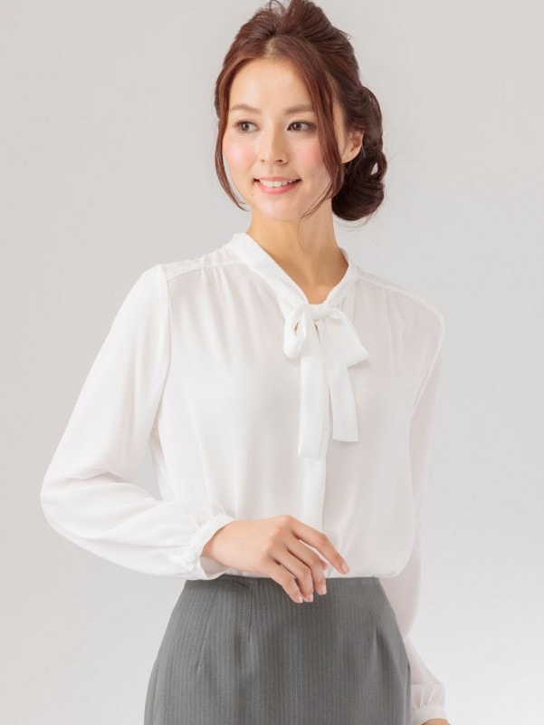 ジョーゼットボウタイブラウス＜定番SALE＞