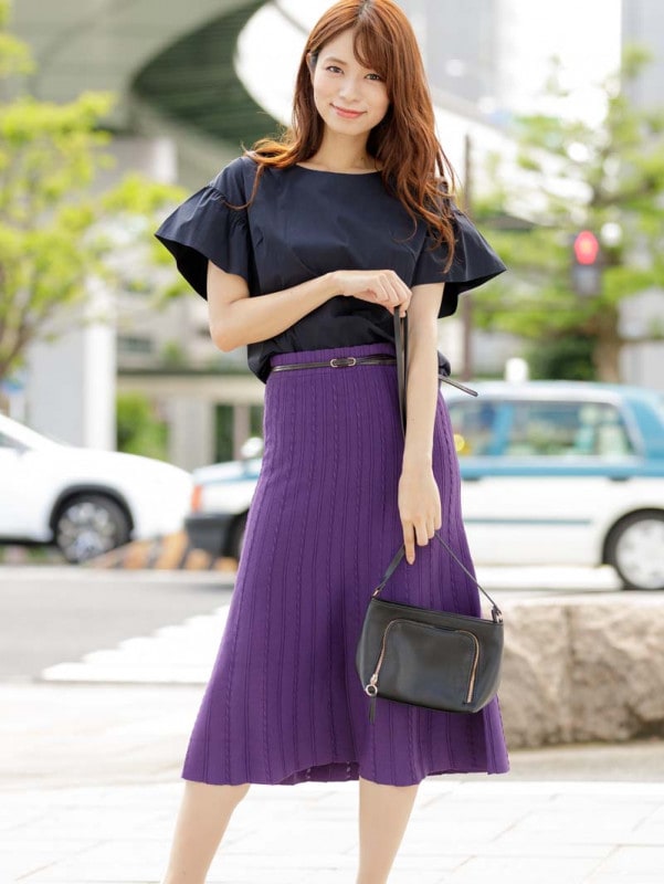 ウエストゴムニットスカート