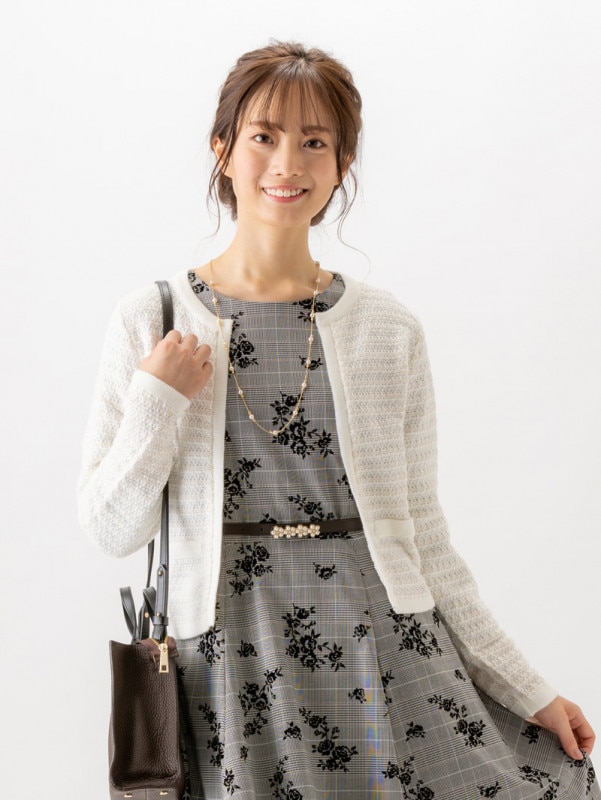 【70％OFF】７ＧＧツィード調ニットジャケット