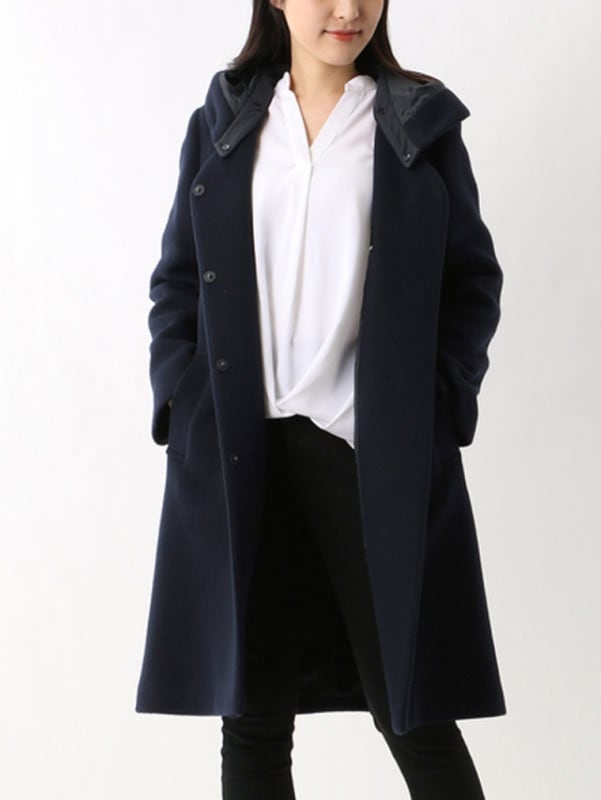 ぺコラムビーバーフード付ロングコート＜アウトレット均一価格＞