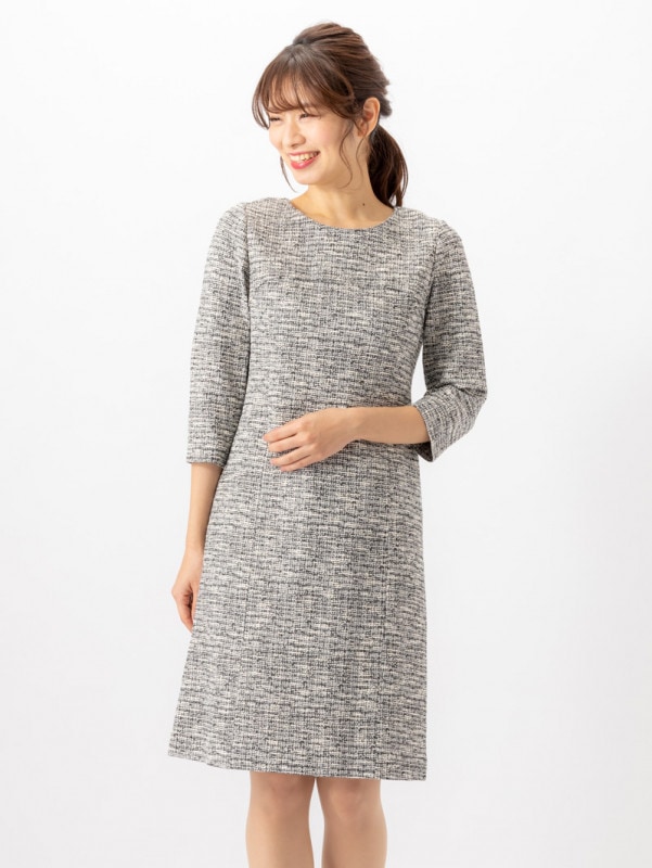 【50%OFF】ストレッチツィードワンピース