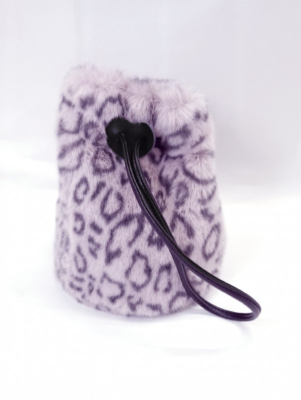 【50%OFF】レオパード柄ファー巾着