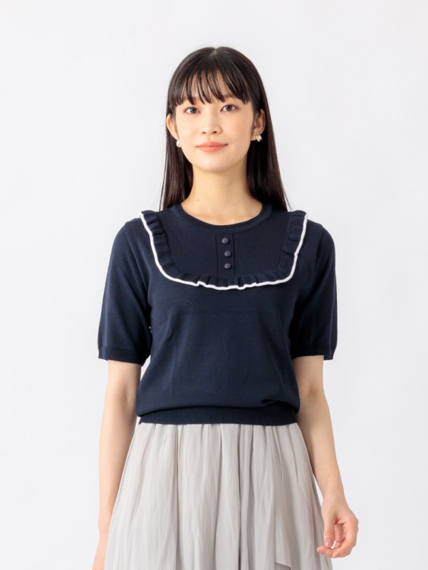【6点購入で、1点約3,208円】R/N配色ビブディテールニット＜アウトレット＞|アウトレット フラッシュセール（おまとめ均一）