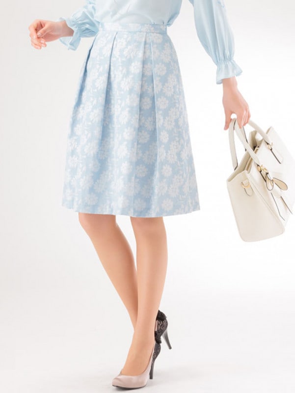 【均一価格】花ジャガードタックスカート＜春夏物アウトレット＞|アウトレット