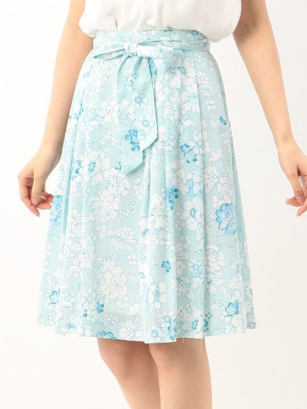 【均一価格】花柄プリントタックフレアースカート＜春夏物アウトレット＞|アウトレット
