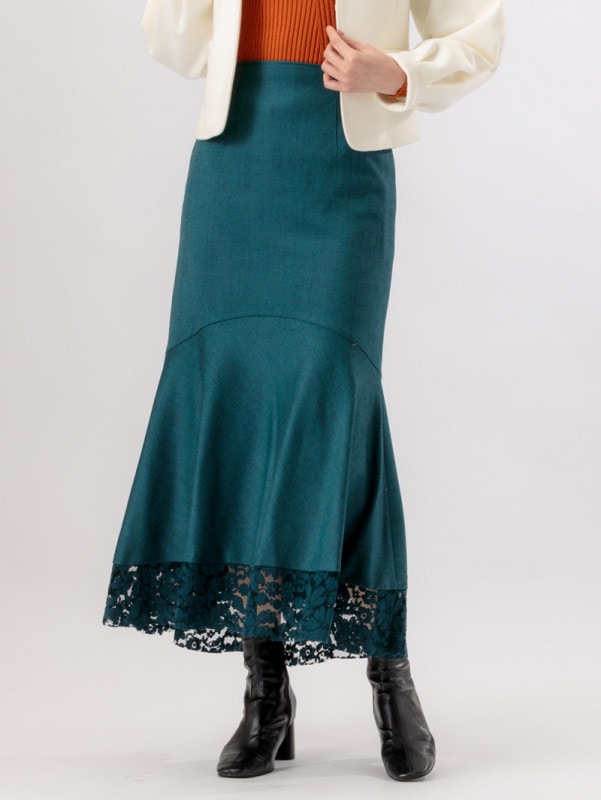ELANツィード×レースマーメイドスカート＜秋冬物アウトレット＞|秋冬物アウトレット