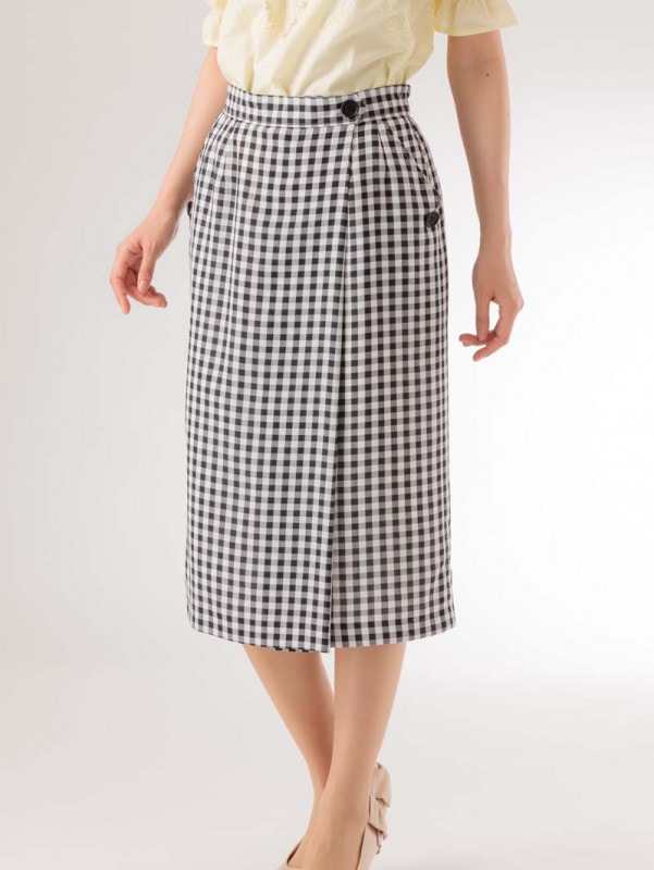 【均一価格】ギンガム巻風ロングタイトスカート＜アウトレット＞|アウトレット