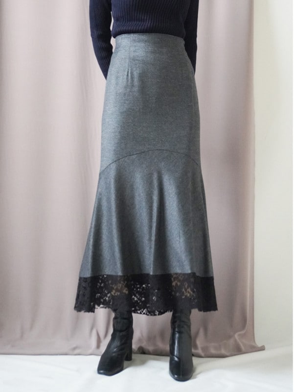 ELANツィード×レースマーメイドスカート＜アウトレット均一価格＞