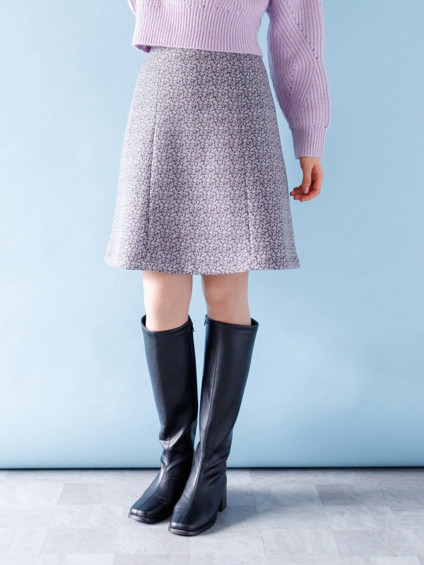 ワッフルプリントビット付きAラインミニスカート｜KarLParkLane Style