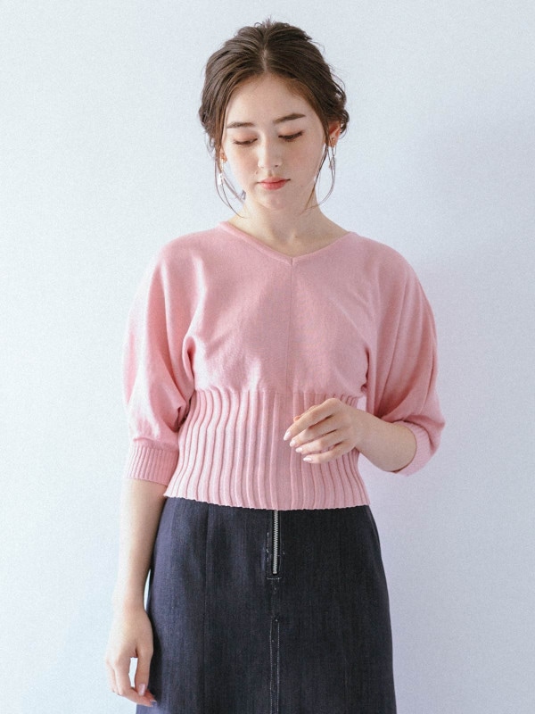 【50%OFF】Vネックドルマンニット|全ての商品