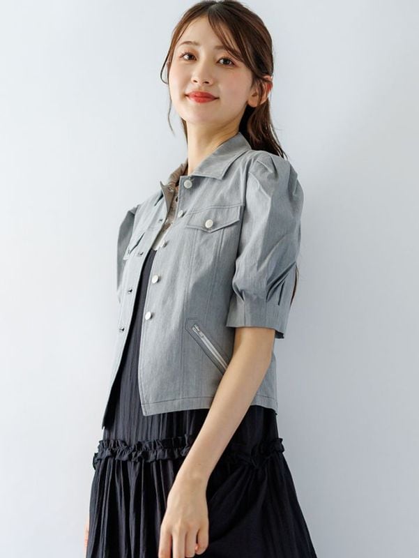 麻混半袖ブルゾン|全ての商品