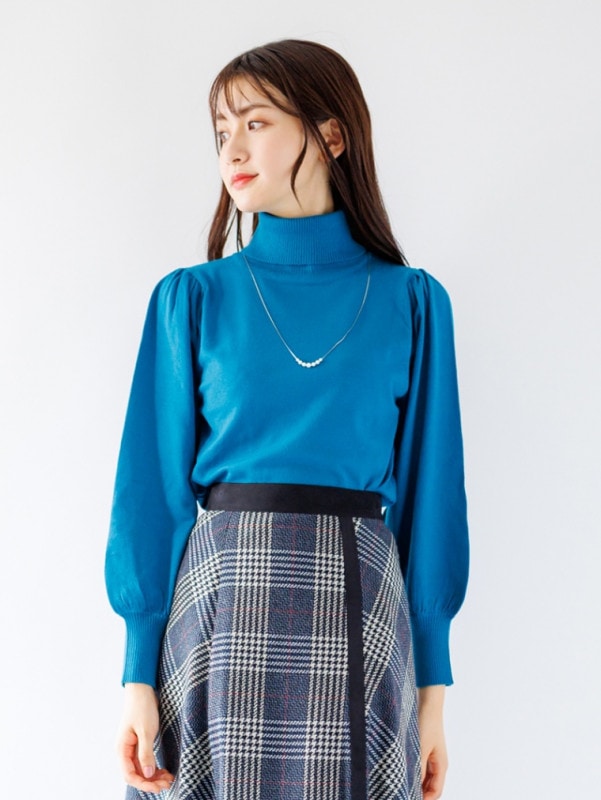 袖ギャザータートルニット＜アウトレット均一価格＞