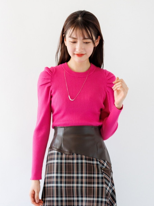 タックスリーブリブニット