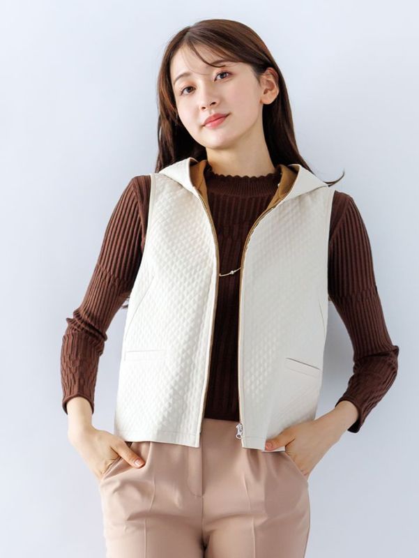 マトラッセ×ニットリバーシブルジレ＜秋コーデ＞