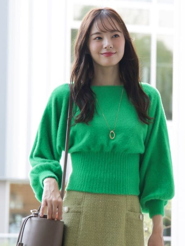 【70%OFF】ミンクライクファーVネックドルマンニット