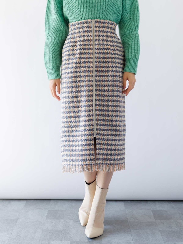 ツイードロングタイトスカート