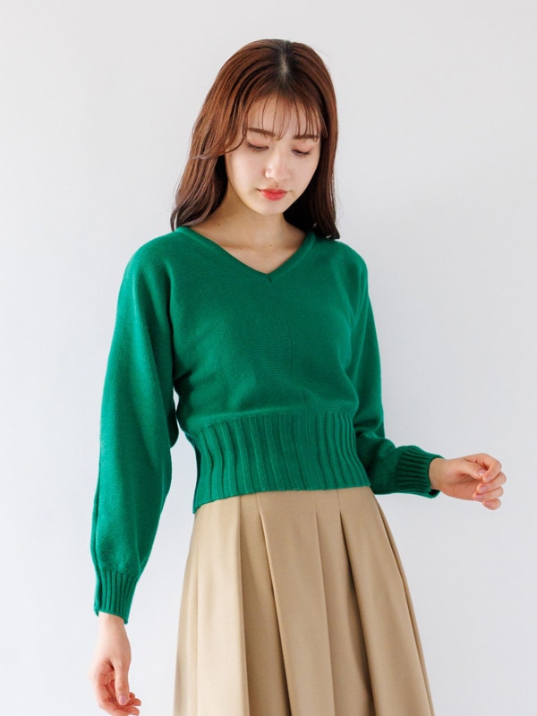 7G Vネックドルマンニット