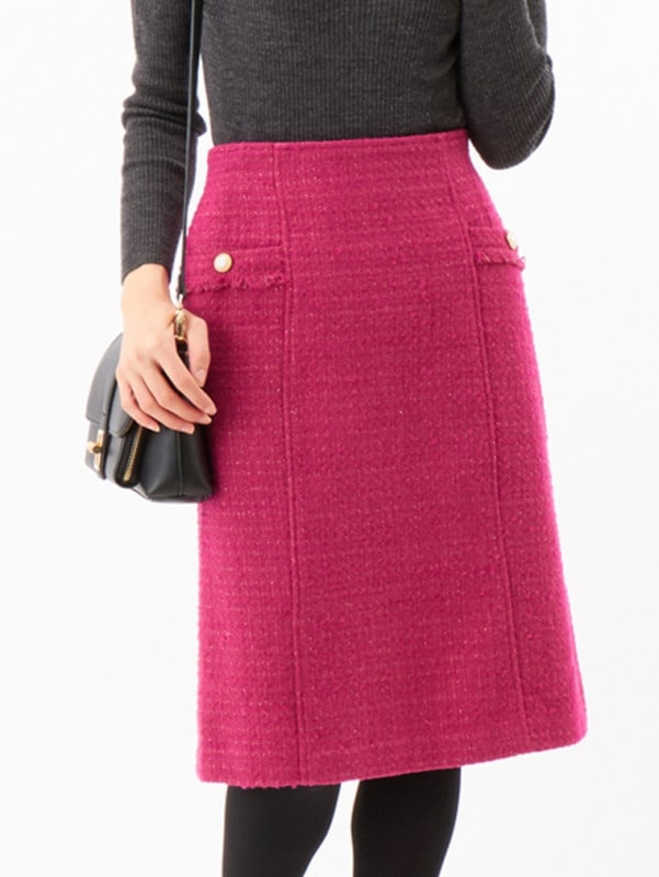 ファンシーツイードAラインスカート