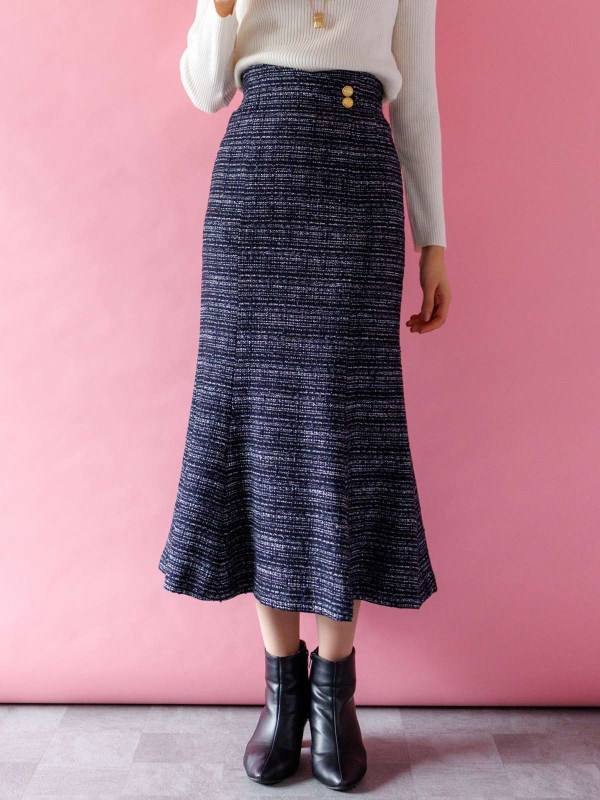 ファンシーツイードマーメイドスカート