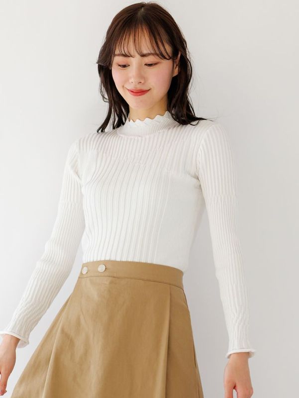 【50%OFF】R/P 衿なみ柄リブハイネックニット