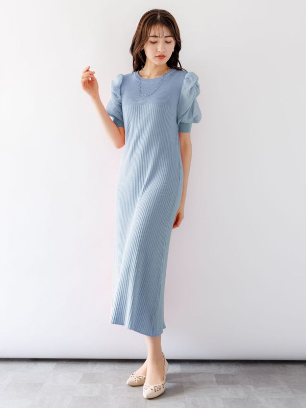 ルネ♡スカラップスリーブ　ワンピース シアースリーブニットワンピ―ス｜KarLParkLane Style ONLINE SHOP