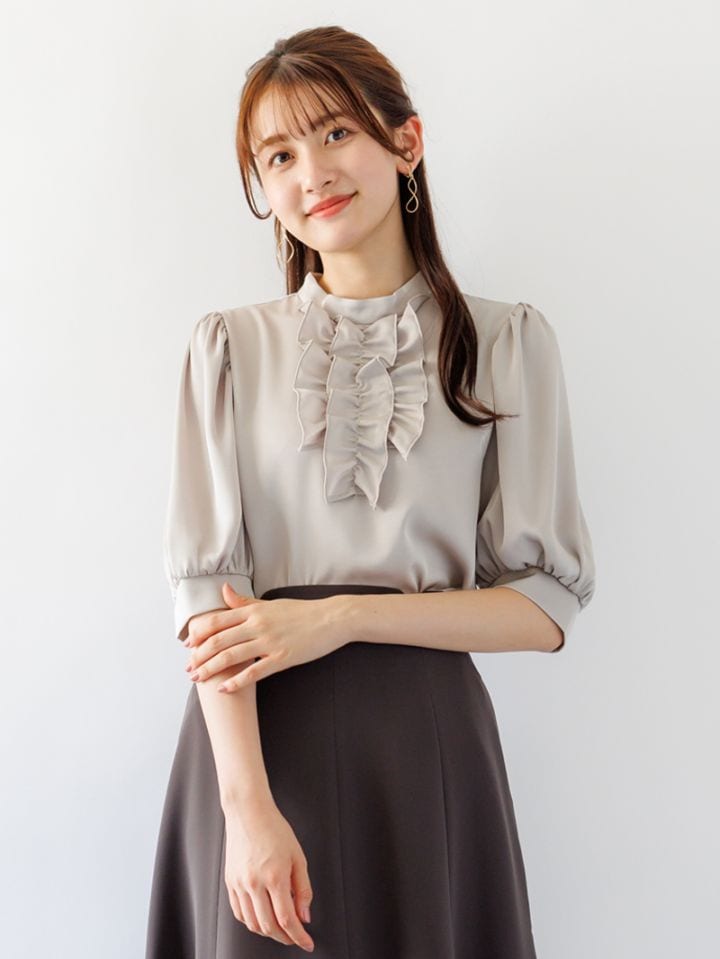 サテン前フリルブラウス｜KarLParkLane Style ONLINE SHOP